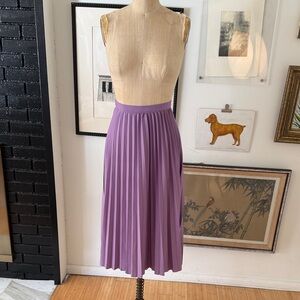 Pleated Purple Midi Skirt